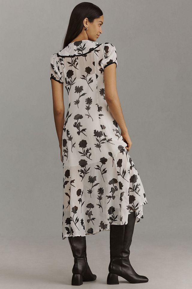 Maeve Short-Sleeve Tie-Neck Midi Shirt Dress #3