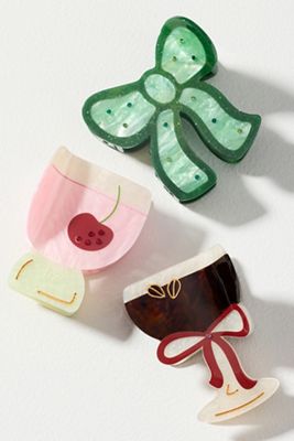 Frasier Sterling Cocktail Hair Claws, Set of 3