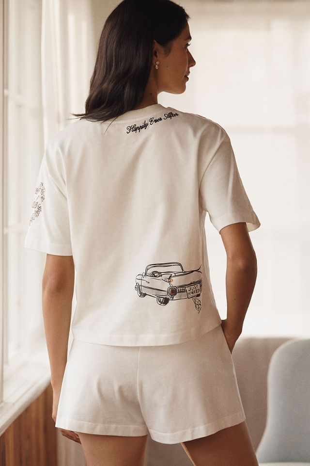 The Frolic Just Married Shorts and Tee Set | Anthropologie