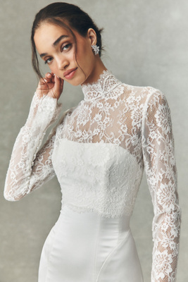 Watters Angelique Lace Topper In White