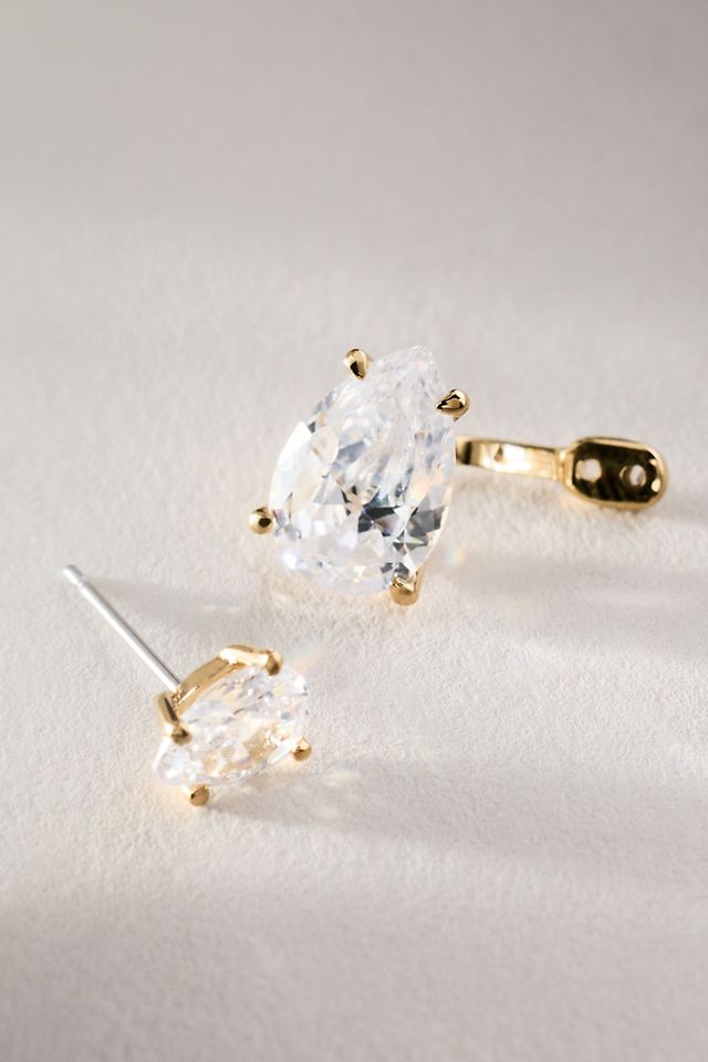 NADRI Pear Stone Front-Back Earrings #1