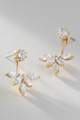 Nadri Olivia Crystal Front-back Earrings In Gold