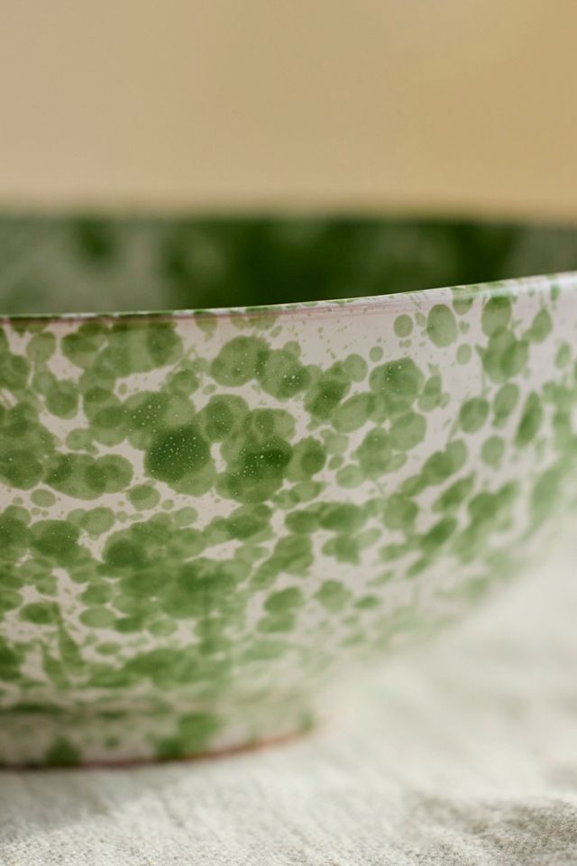 Green Speckled Serving Bowl, Large #2