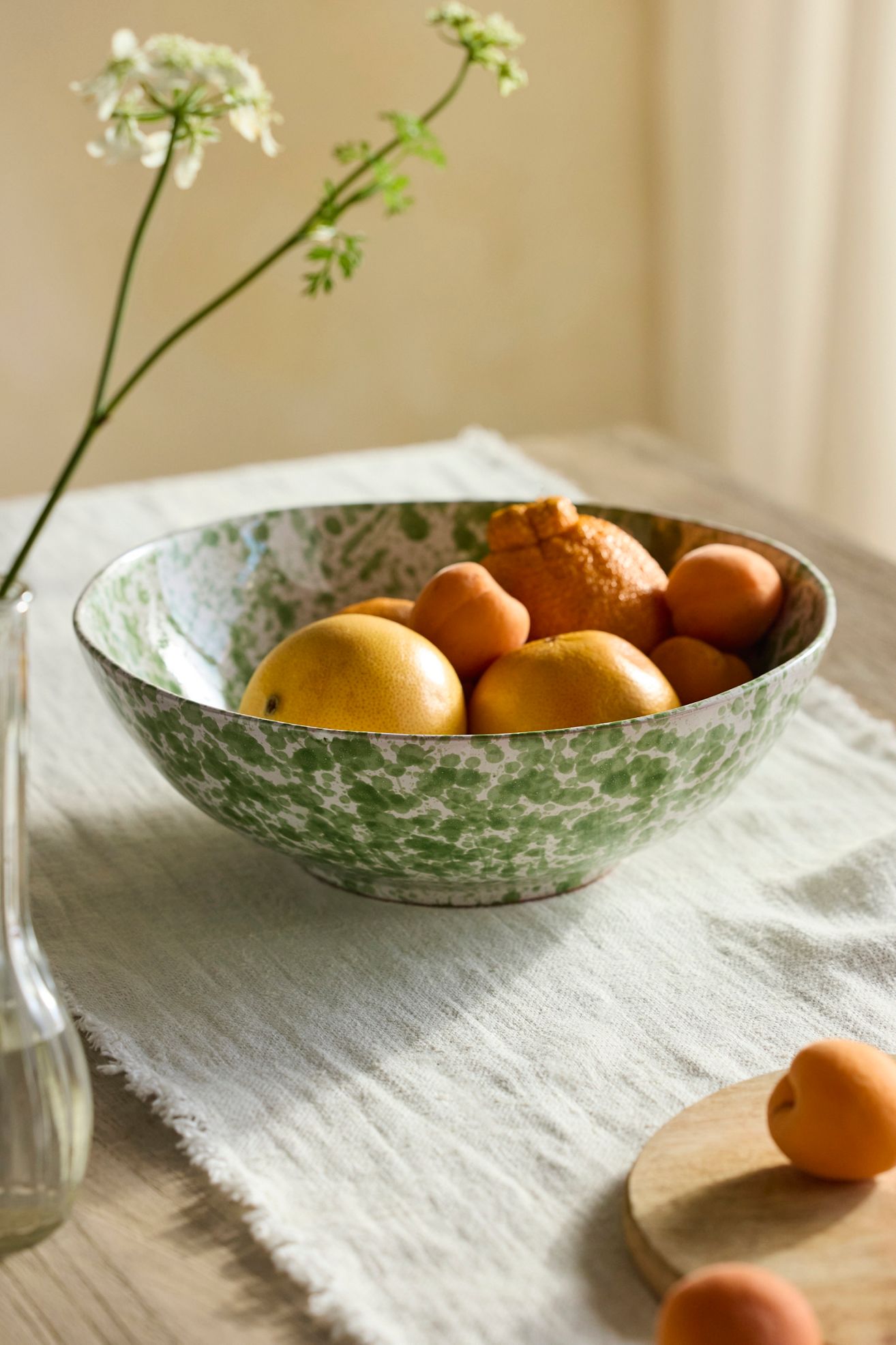 Green Speckled Serving Bowl, Large - Green, One Size