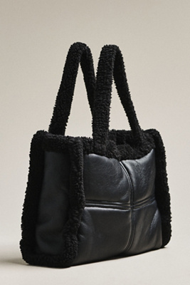 Lamarque Zoey Sherpa Fleece Leather Tote | Anthropologie