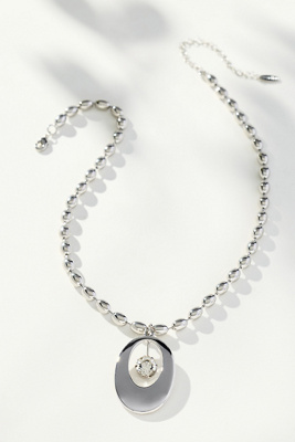 By Anthropologie Eclipsed Pendant Necklace In Silver