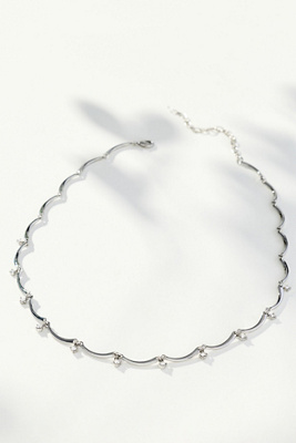 By Anthropologie Crystal Scallop Necklace In Metallic