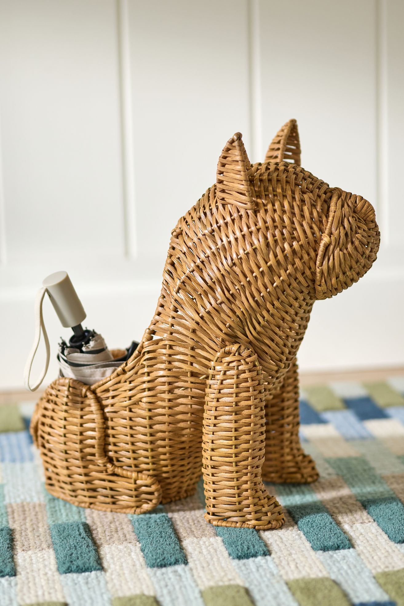 Frenchie Woven Wicker Basket - Natural, Standard, One Size