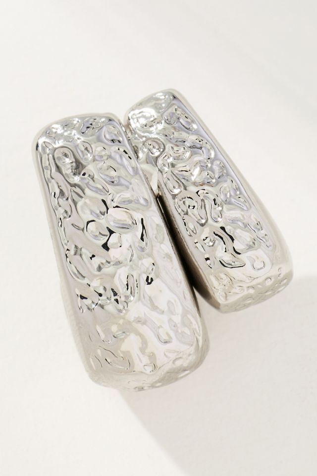 Textured Huggie Hoops #1