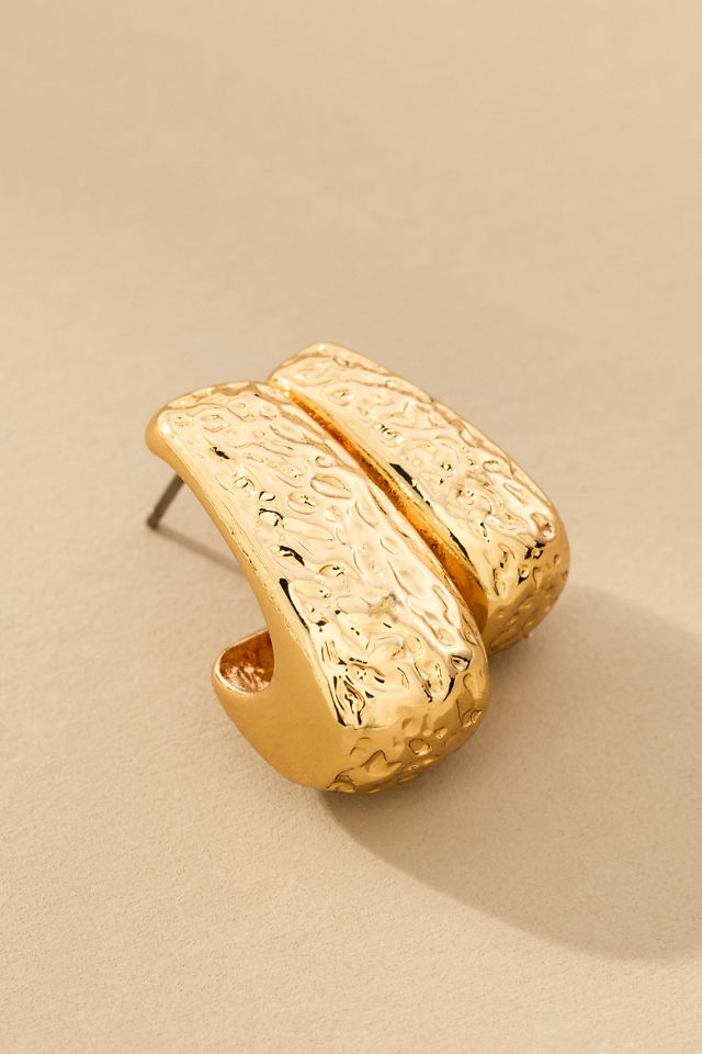 Textured Huggie Hoops #2