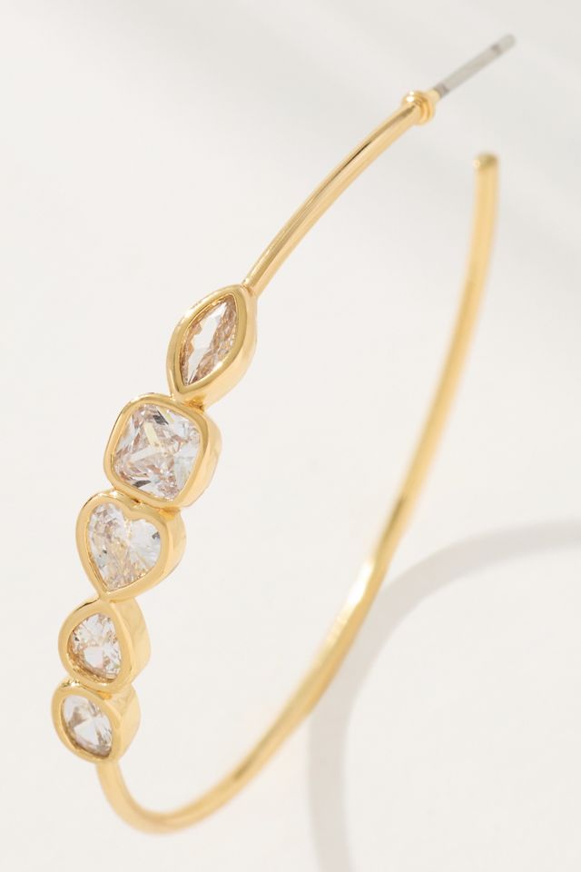 Crystal Large Hoop Earrings #2