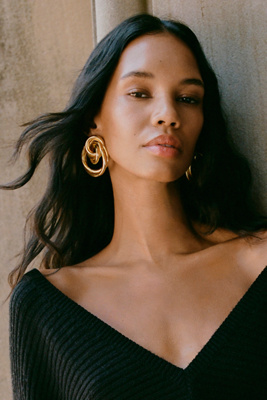 By Anthropologie Oversized Double Hoop Earrings In Gold