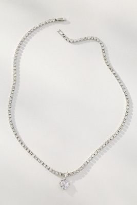 By Anthropologie Glam Crystal Pendant Necklace In Metallic