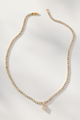 By Anthropologie Glam Crystal Pendant Necklace In Gold