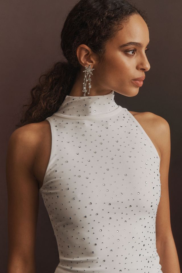 Delfi Collective Roxana Mock-Neck Column Dress | Anthropologie