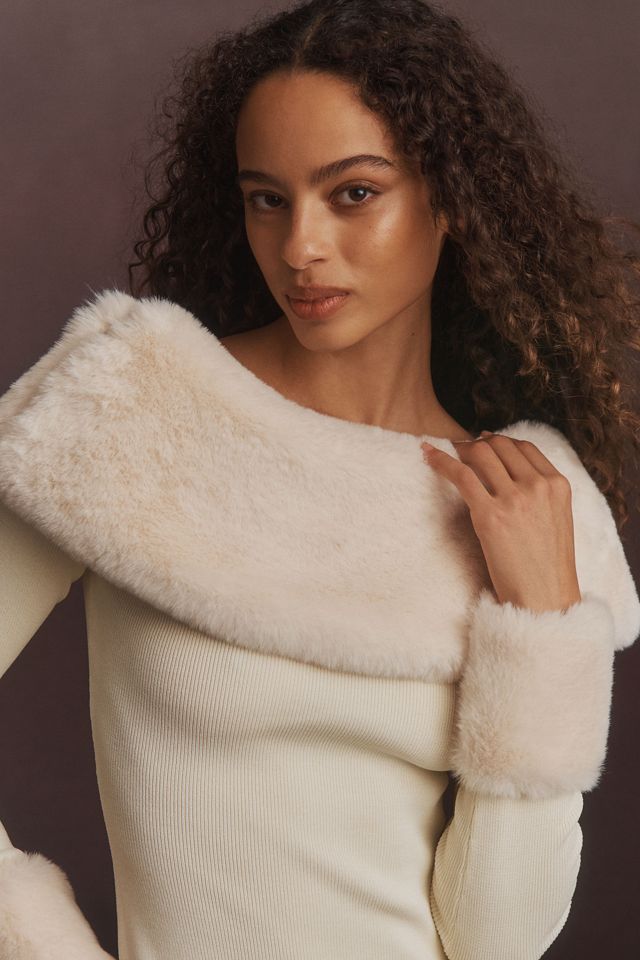 Delfi Collective Tia Faux Fur Top & Mini Skirt Set #6