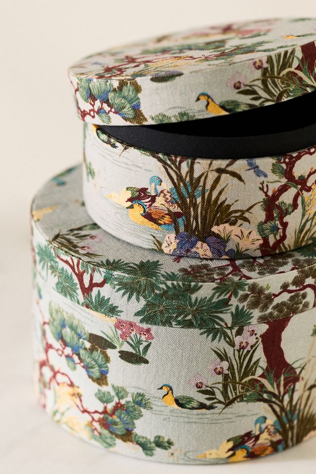 Round Fabric Storage Box, Set of 2 #1