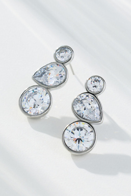 By Anthropologie Duet Crystal Earrings In Gold