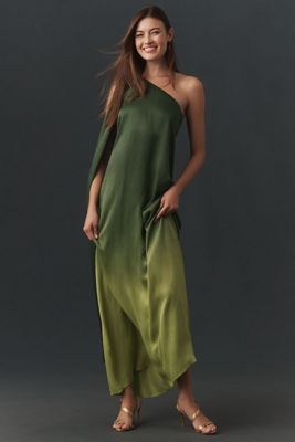 DIARRABLU Raya Long-Sleeve One-Shoulder Maxi Dress