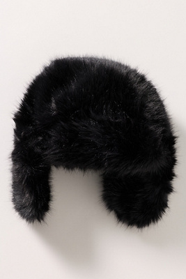 By Anthropologie Faux-fur Trapper Hat In Black