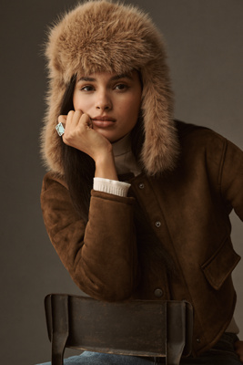 By Anthropologie Faux-fur Trapper Hat In Brown