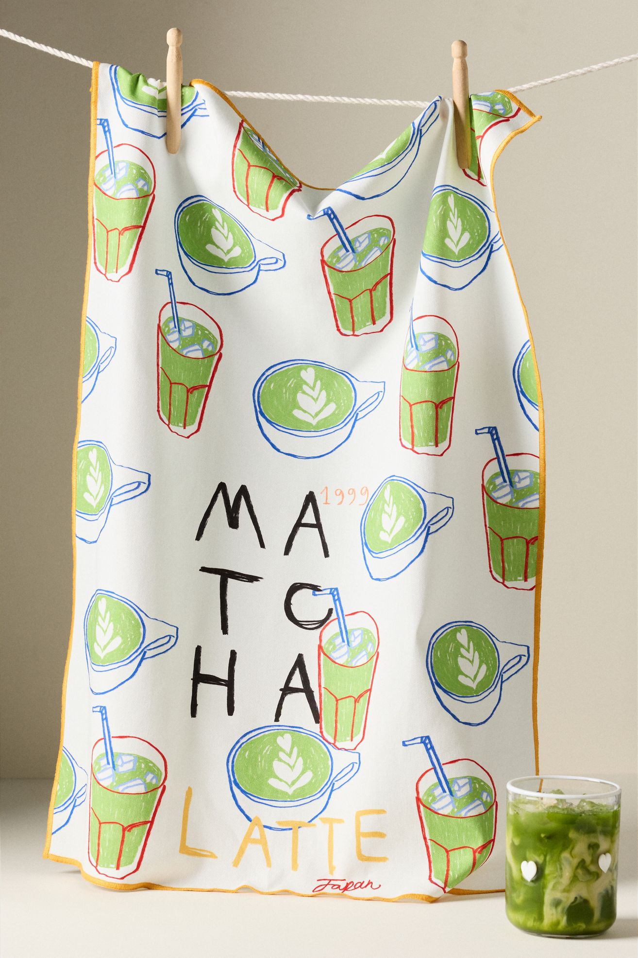 Matcha Latte Dish Towel - Green, One Size