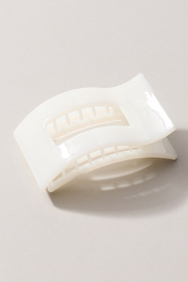 Teleties Medium Rectangle Hair Claw Clip In White