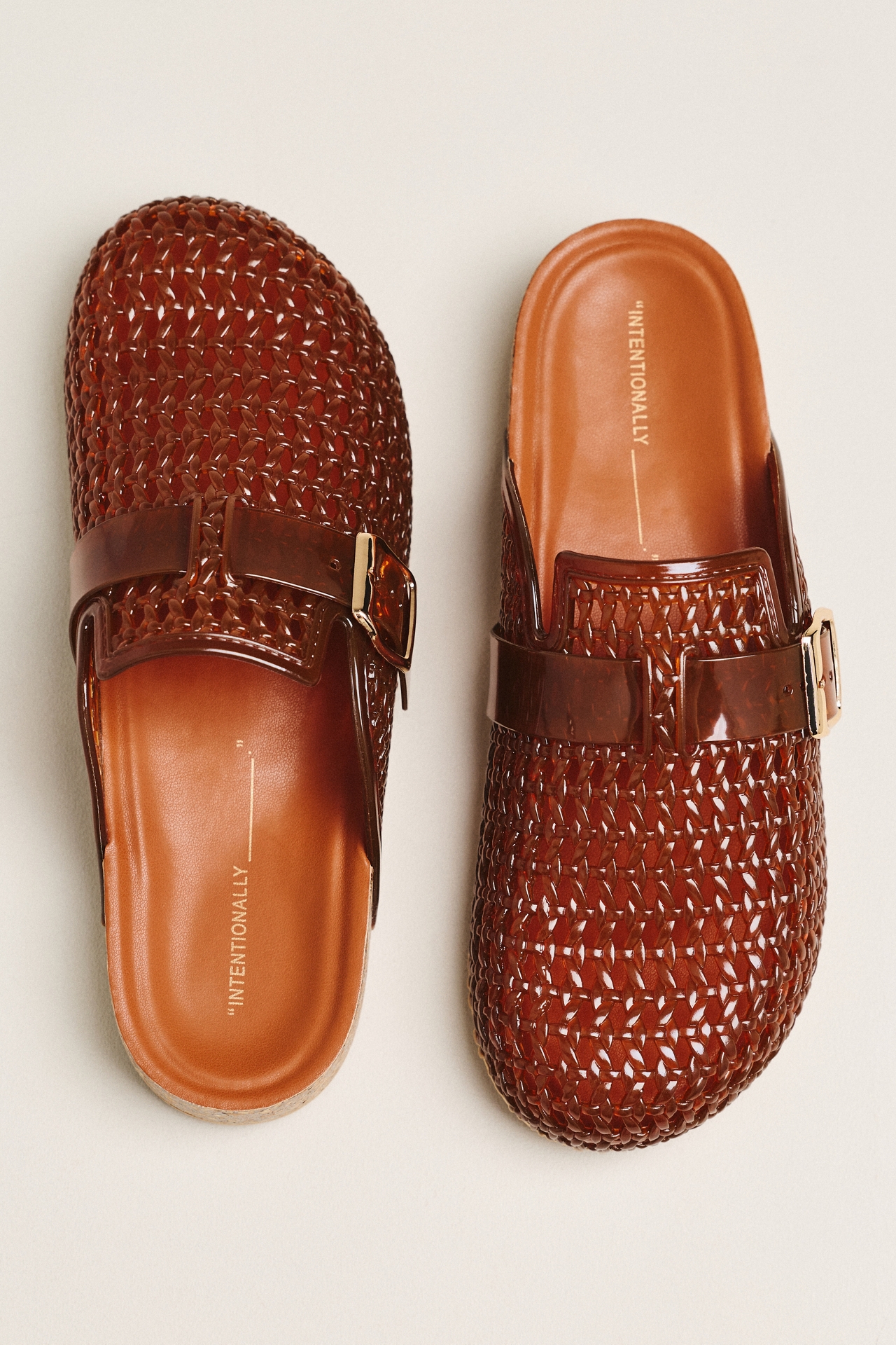 Intentionally Blank Buckle Mules