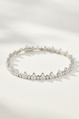 By Anthropologie Mixed Crystal Tennis Bracelet In Silver