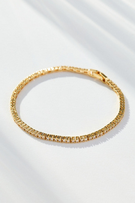 By Anthropologie Crystal Tennis Bracelet In Burgundy