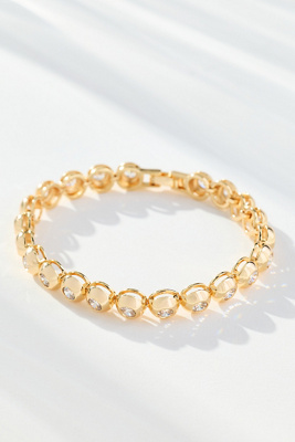 By Anthropologie Crystal Tennis Bracelet In Gold