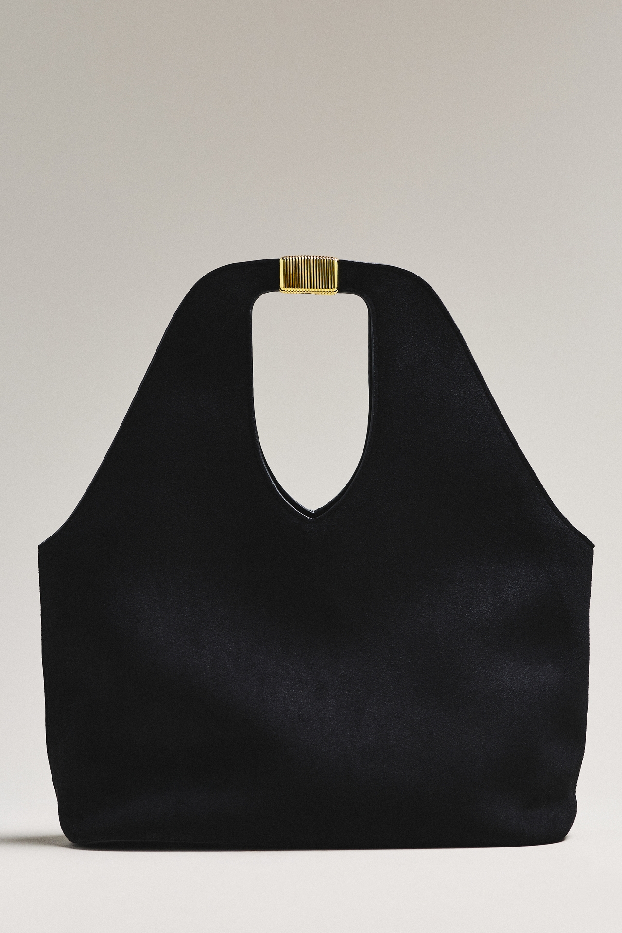 By Anthropologie Faux-Suede Gilded Handle Tote Bag
