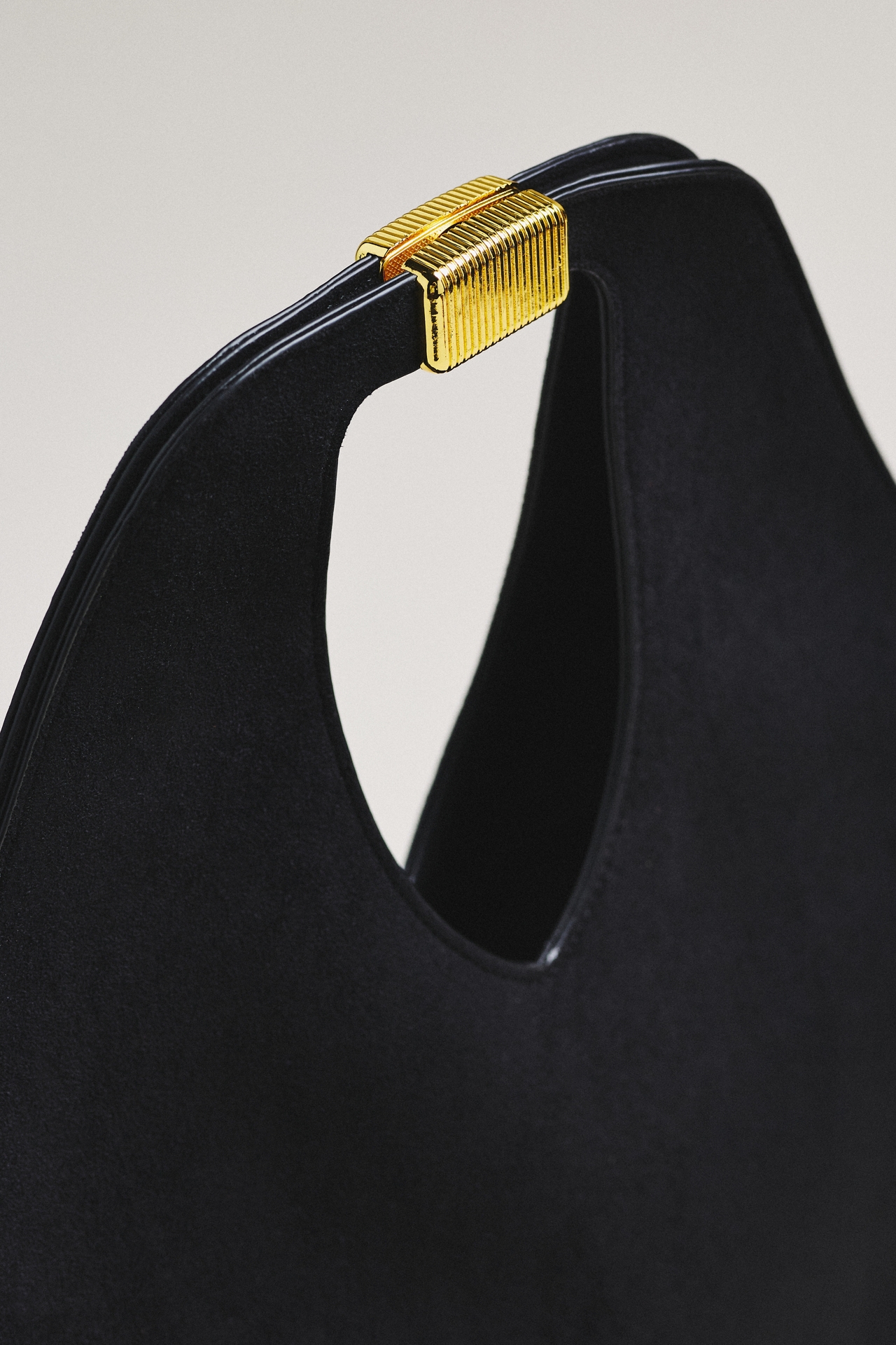 By Anthropologie Faux-Suede Gilded Handle Tote Bag