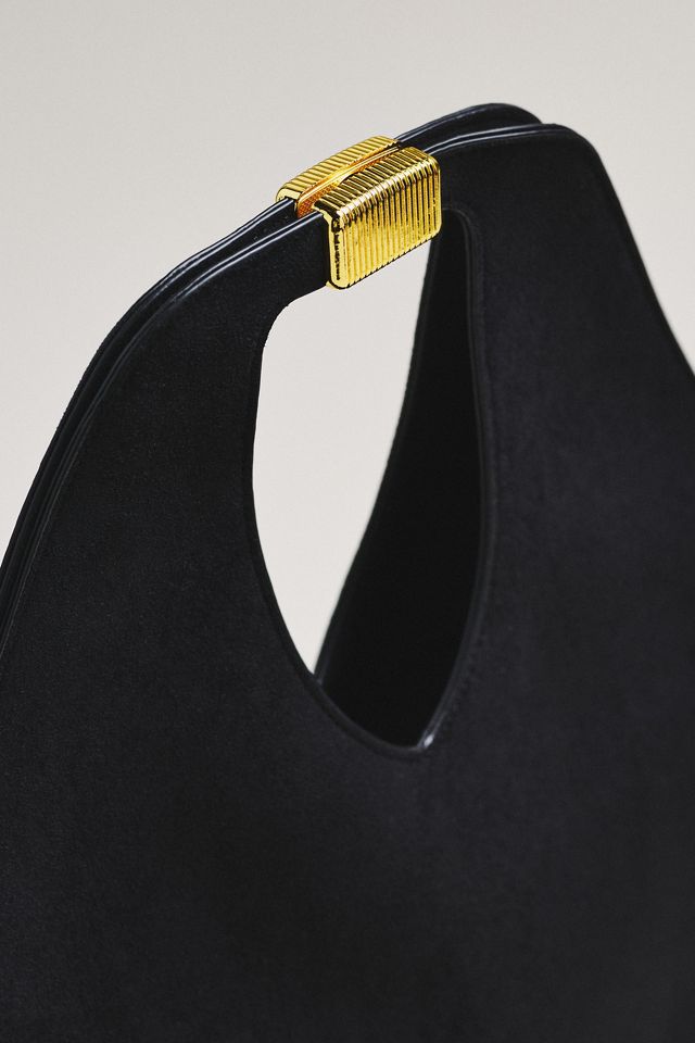 By Anthropologie Faux-Suede Gilded Handle Tote Bag #2