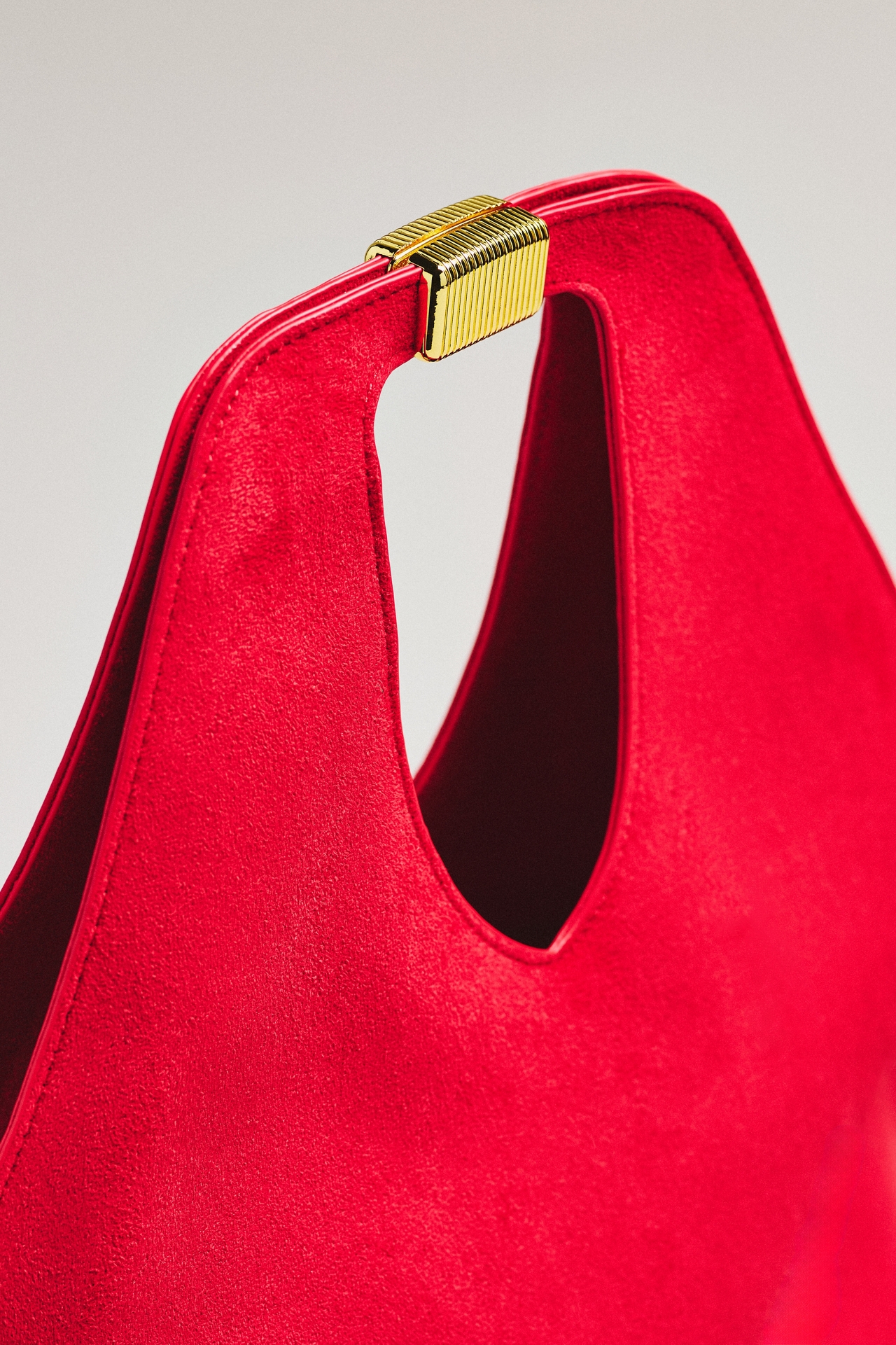 By Anthropologie Faux-Suede Gilded Handle Tote Bag