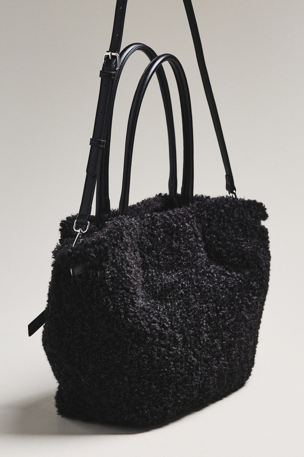 By Anthropologie Belted Sherpa Tote Bag