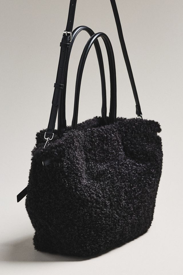 By Anthropologie Belted Sherpa Tote Bag #1