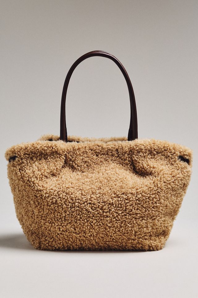 By Anthropologie Belted Sherpa Tote Bag