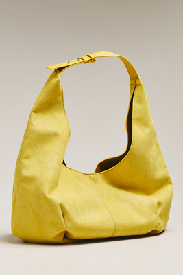 By Anthropologie Large Faux-suede Slouchy Tote In Yellow