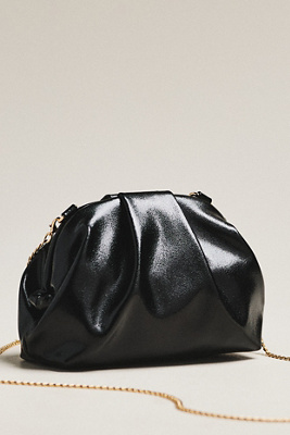 By Anthropologie Metallic Faux-leather Clutch In Black