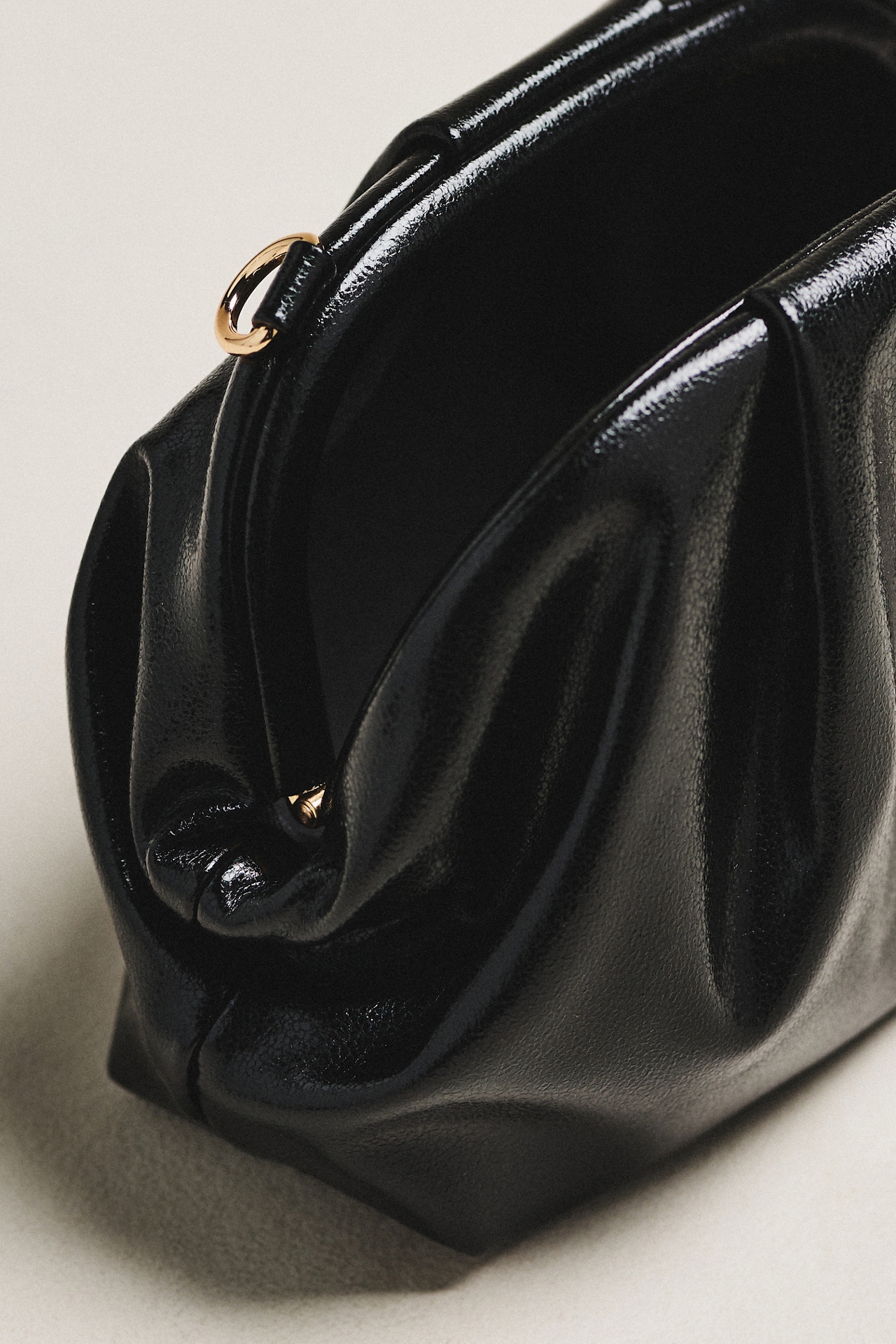 Metallic Faux-Leather Clutch