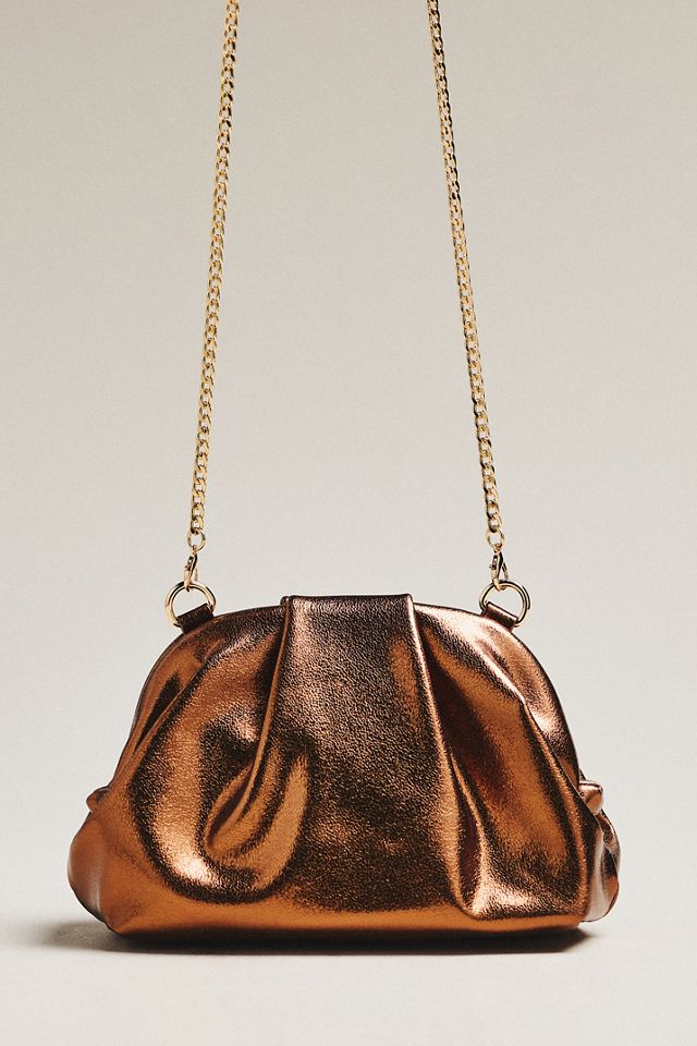 Metallic Faux Leather Clutch #1