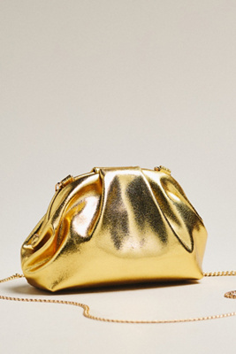 By Anthropologie Metallic Faux-leather Clutch In Gold