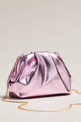 By Anthropologie Metallic Faux-leather Clutch In Pink