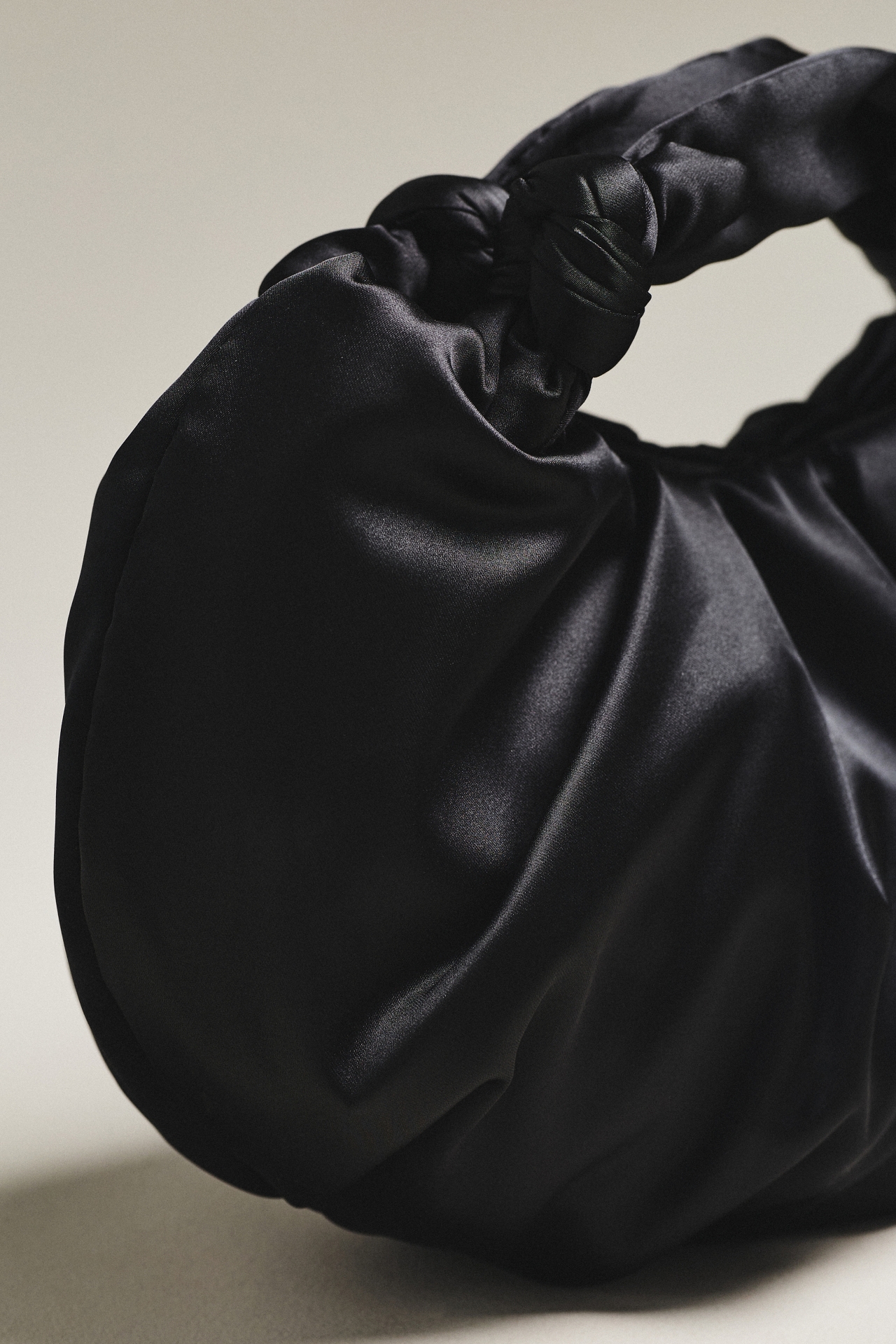 Slouchy Satin Knotted Bag