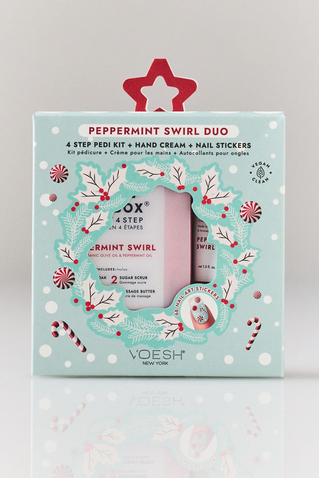 VOESH Peppermint Swirl Pedi Kit + Hand Crème Duo #1