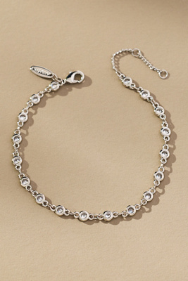 By Anthropologie Crystal Tennis Bracelet In Silver