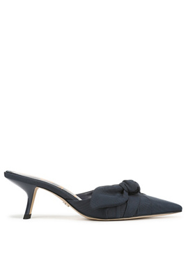 Sam Edelman Bex Pointed Toe Sandal Soft Navy Fabric In Animal Print
