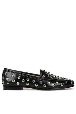 Sam Edelman Loraine Studded Metallic Loafers In Black