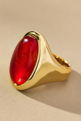 Luv Aj The Amber Honey Resin Statement Ring In Gold
